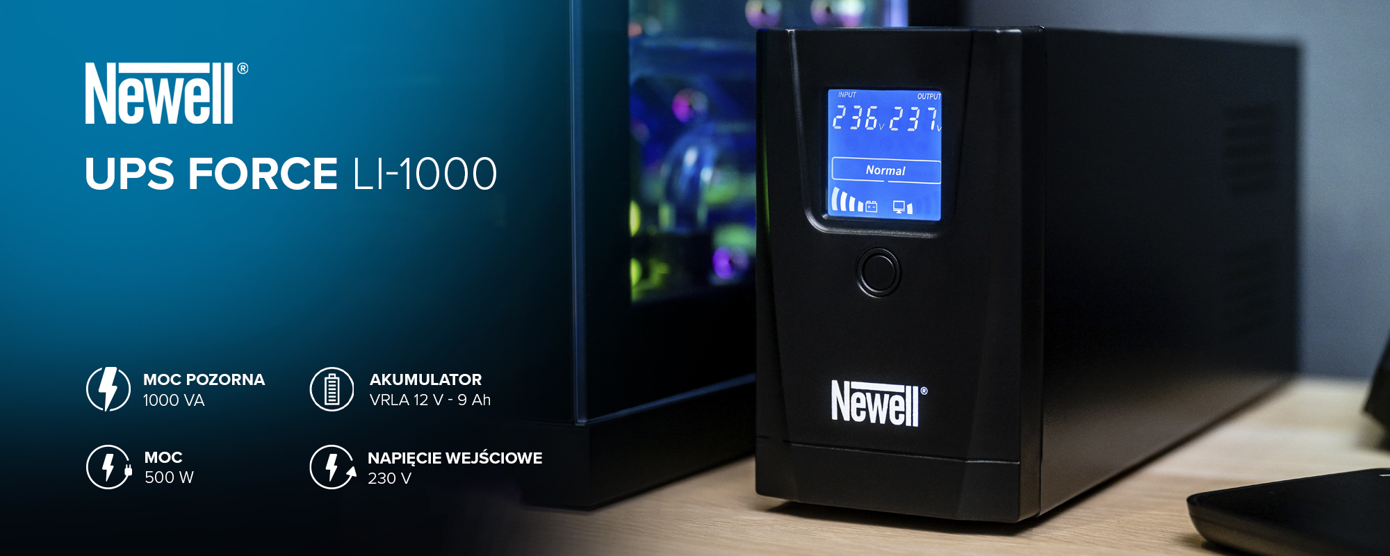 Zasilacz awaryjny UPS Newell Force LI-1000
